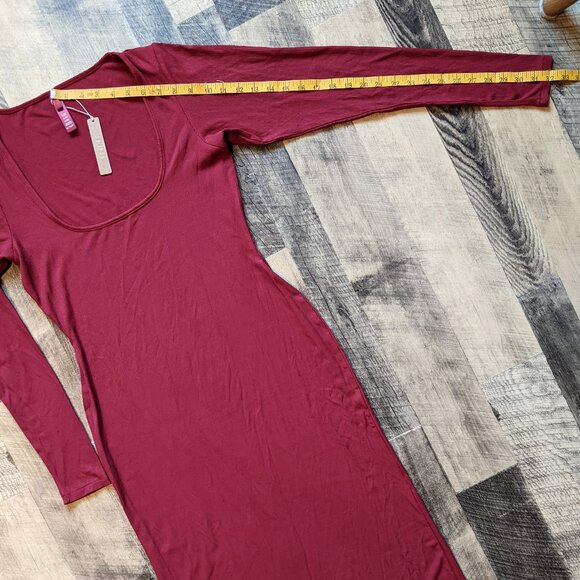 Skims Soft Lounge Long Sleeve Maxi Dress XL Brick Red - Picture 6 of 7